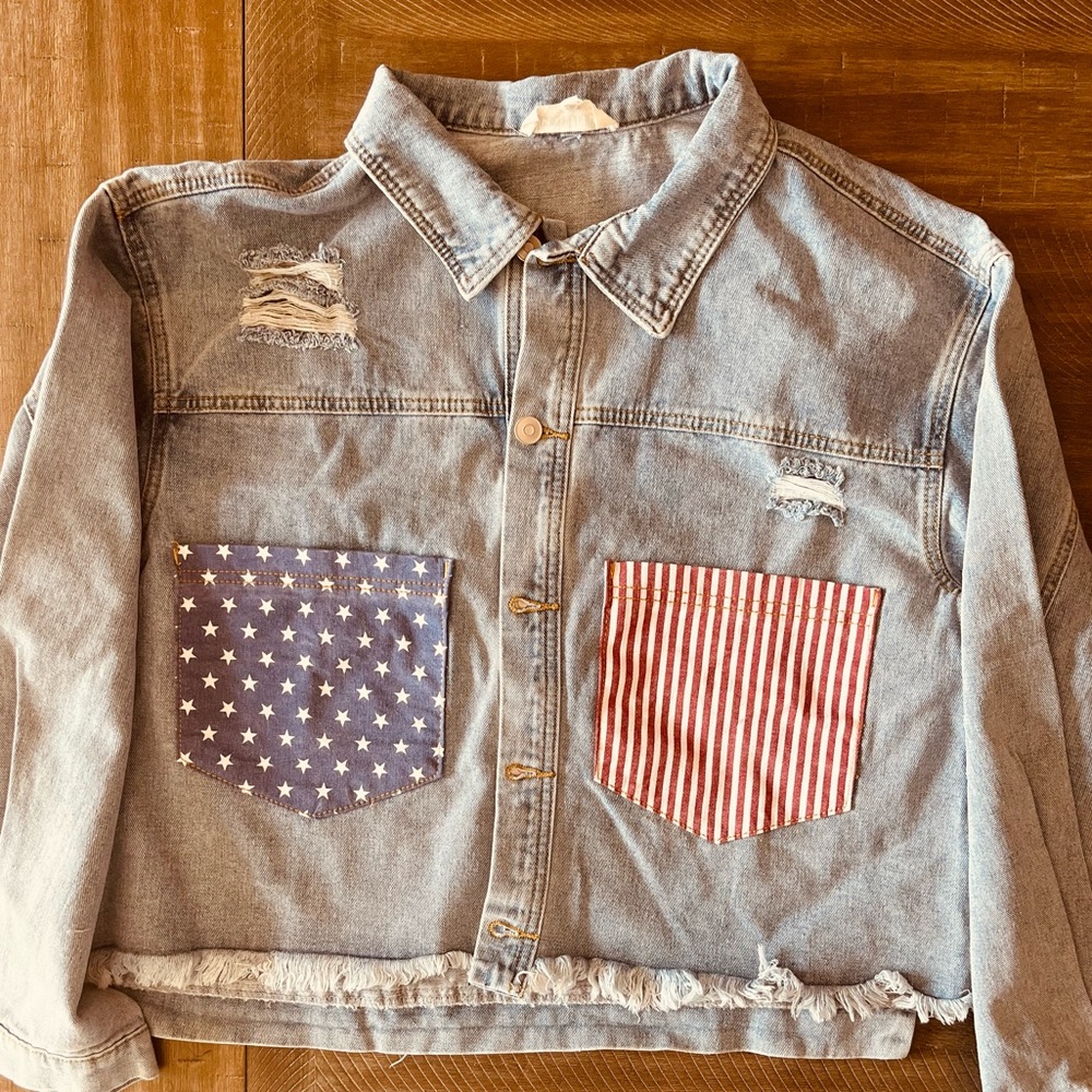 Peach Love California Jean Jacket Size M
